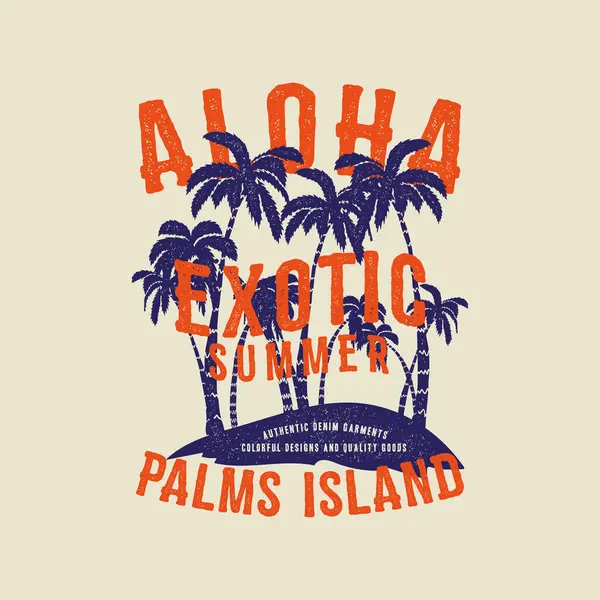 Palmiye ağacı vektörleri ile yaz tişört izi tasarımı