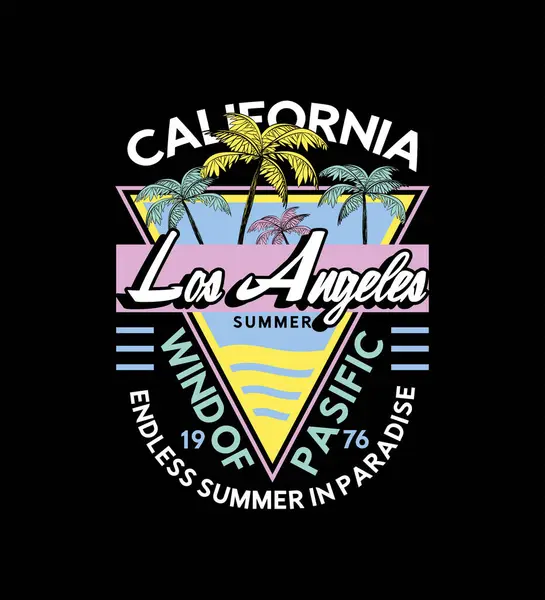 Palmiye ağaçları ve yazım hatalarıyla tee baskı vektör tasarımı