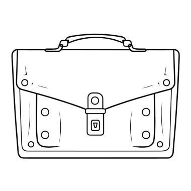 Gösterişli evrak çantası ana hatları ölçeklenebilir vektör biçiminde simgesi.