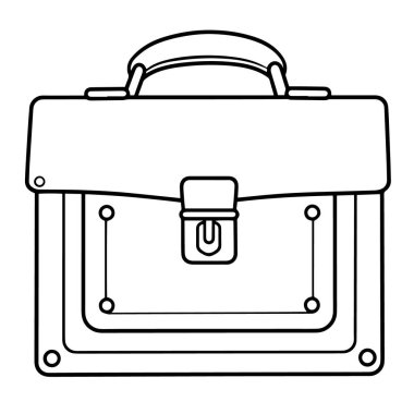 Gösterişli evrak çantası ana hatları ölçeklenebilir vektör biçiminde simgesi.