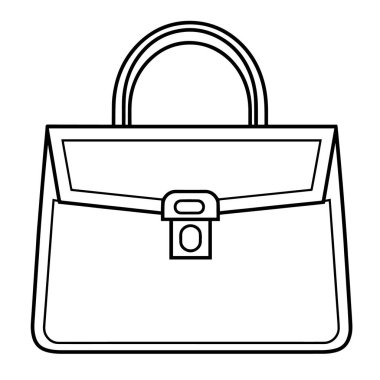 Kolay kullanım için ölçeklenebilir vektör biçiminde minimalist çanta ana hatları simgesi.