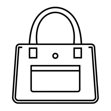 Kolay kullanım için ölçeklenebilir vektör biçiminde minimalist çanta ana hatları simgesi.