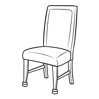 Basit kullanım için boyutlandırılabilir vektör biçiminde parlak sandalye ana hatları simgesi.