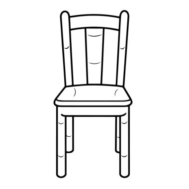 Basit kullanım için boyutlandırılabilir vektör biçiminde parlak sandalye ana hatları simgesi.