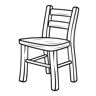 Basit kullanım için boyutlandırılabilir vektör biçiminde parlak sandalye ana hatları simgesi.