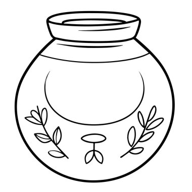 Kolay kullanım için boyutlandırılabilir vektör biçiminde parlak kavanoz ana hatları simgesi.