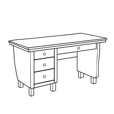 Kolay kullanım için boyutlandırılabilir vektör biçiminde parlak masa ana hatları simgesi.