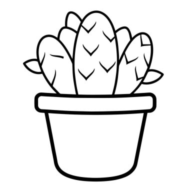 Gösterişli bitki kabı ana hatları ölçeklenebilir vektör biçiminde simgesi.