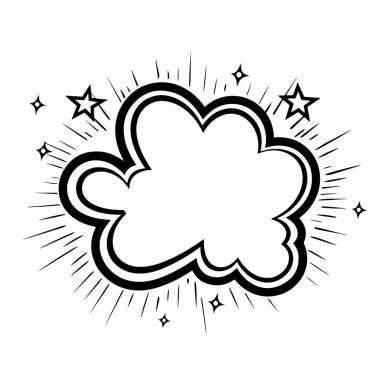 Kolay kullanım için boyutlandırılabilir vektör biçiminde parlak konuşma balonu ana hatları simgesi.