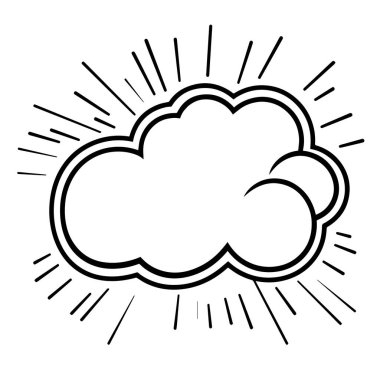 Kolay kullanım için boyutlandırılabilir vektör biçiminde parlak konuşma balonu ana hatları simgesi.