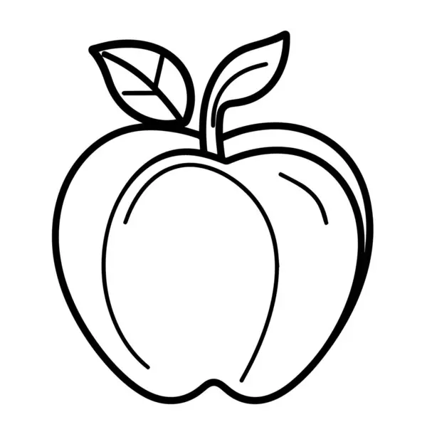 Vektorillustration Eines Minimalistischen Apfelsymbols Perfekt Für Diverse Grafische Projekte — Stockvektor