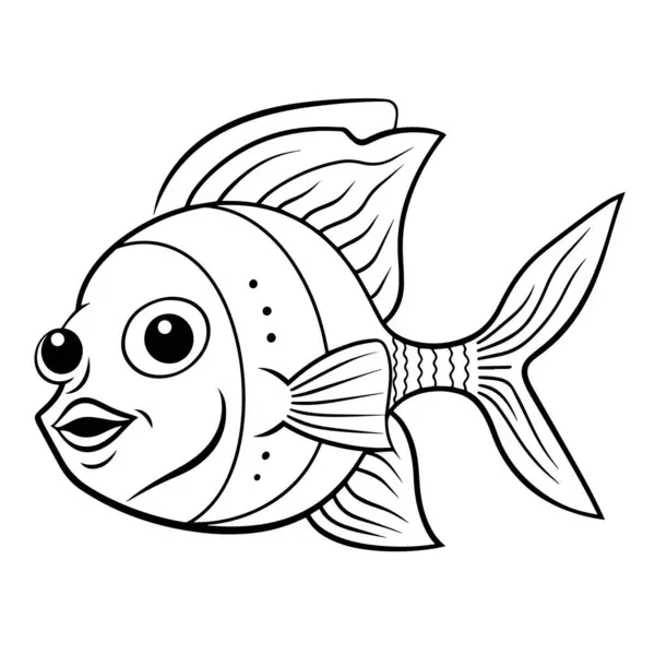 Vektor Illustration Graciös Angelfish Kontur Perfekt För Olika Grafiska Projekt — Stock vektor