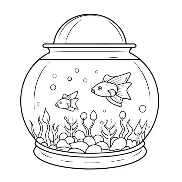 Tauchen Sie Ein Die Kreativität Mit Einem Aufwändig Gestalteten Aquarium — Stockvektor