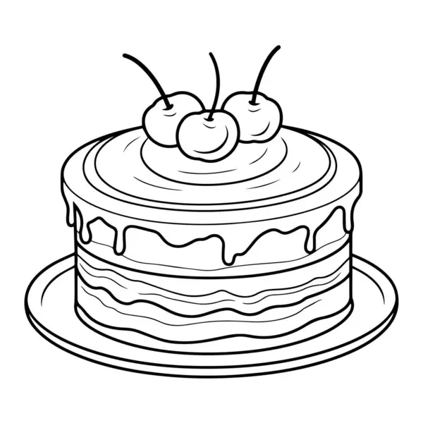 사용을위한 가능한 형식의 세련된 케이크 아이콘 — 스톡 벡터
