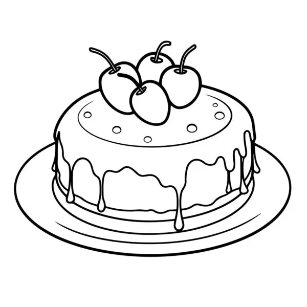 Elegáns Torta Vázlat Ikon Skálázható Vektor Formátumban Könnyű Használat Érdekében — Stock Vector