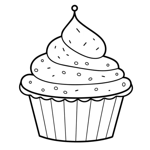 Elegáns Cupcake Vázlat Ikon Skálázható Vektor Formátumban — Stock Vector