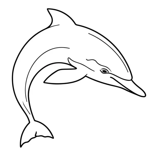 Elegant Delfin Konturikon Skalbart Vektorformat För Enkel Användning — Stock vektor