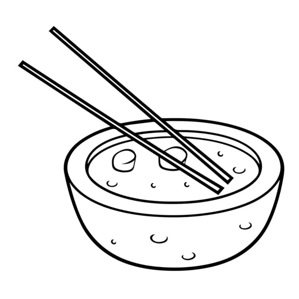 Κομψό Κύπελλο Τροφίμων Και Chopsticks Περίγραμμα Εικονίδιο Κλιμακούμενη Μορφή Διάνυσμα — Διανυσματικό Αρχείο