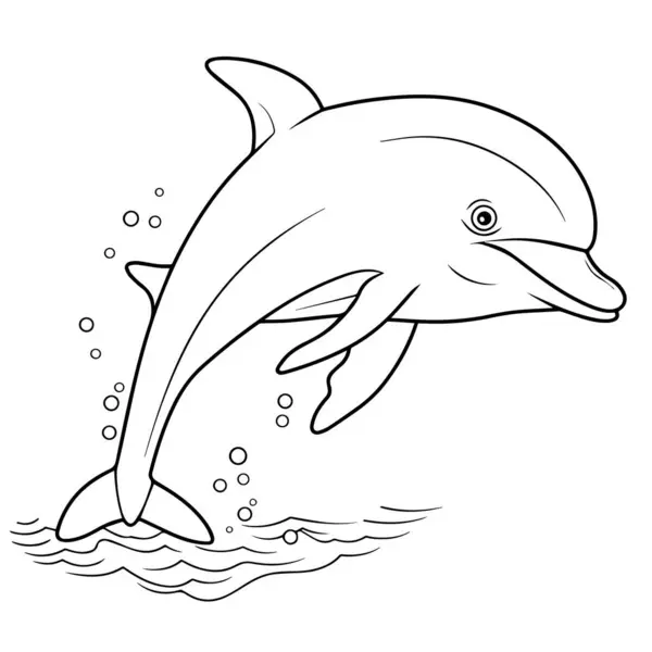 Elegante Delfín Icono Contorno Formato Vectorial Escalable Para Facilitar Uso Ilustración De Stock