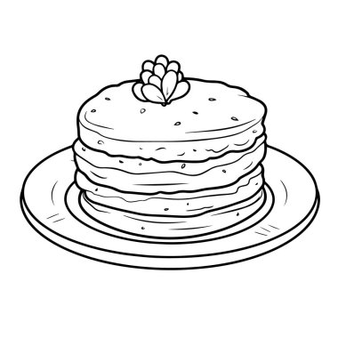 Kahvaltı sandviç taslak ikonu vektör illüstrasyonu, brunch projeleri için mükemmel.