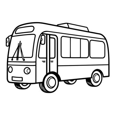 Bir otobüs ana hatları simgesinin vektör illüstrasyonu, şehir projeleri için ideal.