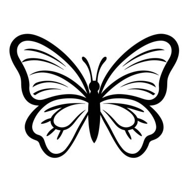 Vahşi yaşam projeleri için ideal bir kelebek ana hatlarının vektör illüstrasyonu.