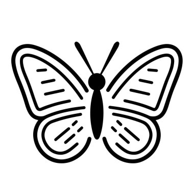 Vahşi yaşam projeleri için ideal bir kelebek ana hatlarının vektör illüstrasyonu.