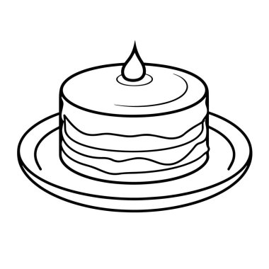 Pasta taslak ikonu vektör illüstrasyonu, pasta projeleri için ideal.