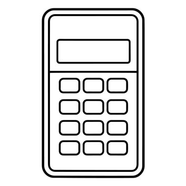 Hesap makinesi ana hatları simgesinin vektör illüstrasyonu, muhasebe projeleri için ideal.