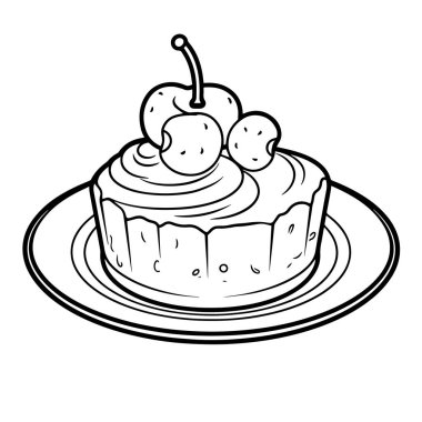 Şekerli hamur tatlısı taslak ikonunun vektör çizimi. Şekerleme projeleri için mükemmel..