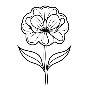 Botanik projeleri için ideal bir karanfil ana hatları simgesinin vektör illüstrasyonu.