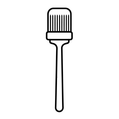 Temizlik fırçası ana hatları simgesinin vektör illüstrasyonu, temizlik projeleri için ideal.