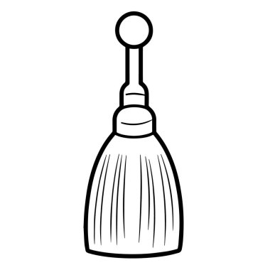 Temizlik fırçası ana hatları simgesinin vektör illüstrasyonu, temizlik projeleri için ideal.