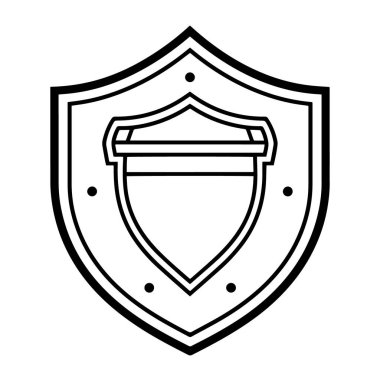 Koruma kalkanı taslak simgesinin vektör çizimi, savunma projeleri için mükemmel.
