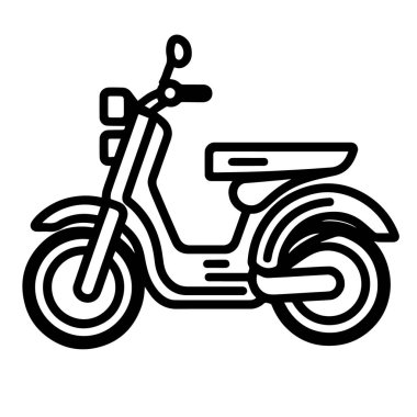 Bir scooter anahat simgesinin vektör illüstrasyonu, kentsel hareketlilik projeleri için ideal.