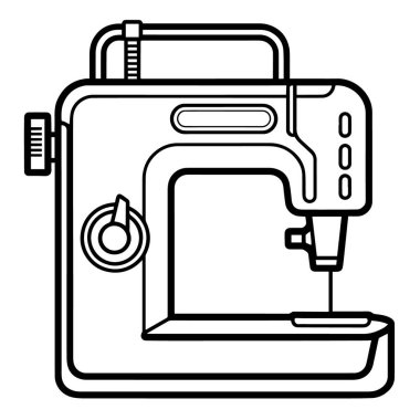 Bir dikiş makinesi ana hatları simgesinin vektör illüstrasyonuName.