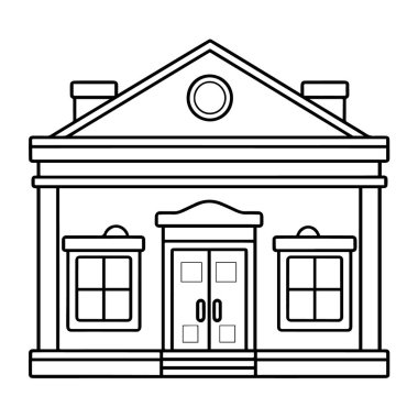 Mağaza önü projeleri için ideal bir dükkan inşa simgesinin vektör illüstrasyonu.