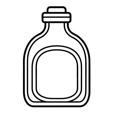 Minimalist şişe ana hatları simgesinin vektör illüstrasyonu, ambalaj projeleri için ideal.