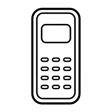Minimalist cep telefonu taslak simgesinin vektör illüstrasyonu, teknoloji projeleri için ideal.