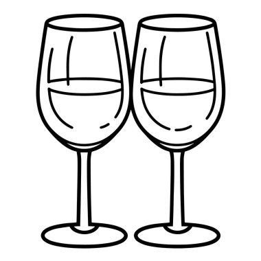 Kadeh kaldırmak için mükemmel bir tokuşturma bardakları taslak simgesinin vektör çizimi.