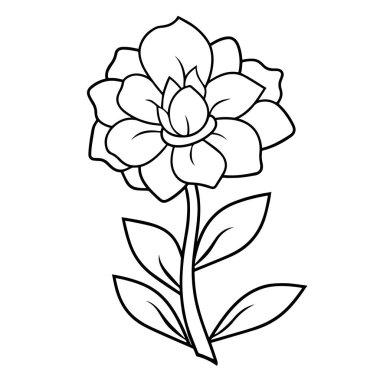 Bitkisel projeler için mükemmel olan minimalist bir çiçek özet ikonunun vektör çizimi.