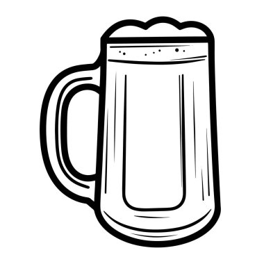 Bira bardağı taslak taslak ikonunun vektör çizimi, bira fabrikası projeleri için ideal.