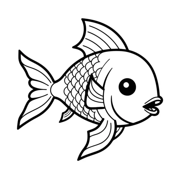 Векторна Ілюстрація Значка Контуру Риби Коропа Ідеально Підходить Риболовлі — стоковий вектор