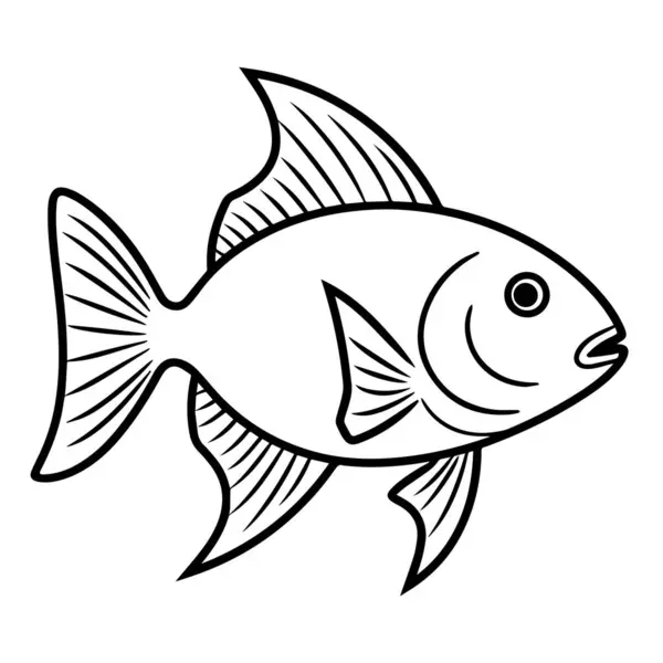 Vektor Illustration Eines Minimalistischen Fischsymbols Ideal Für Maritime Projekte — Stockvektor
