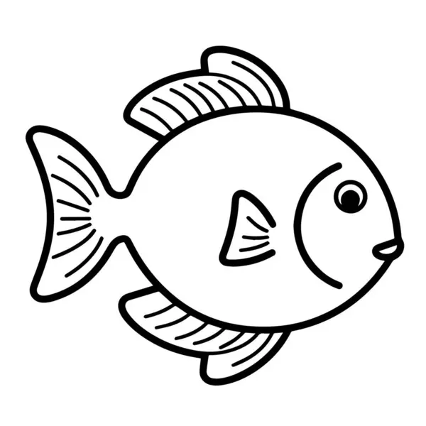 Векторна Ілюстрація Піктограми Мінімалістичного Рибного Контуру Ідеально Підходить Морських Проектів — стоковий вектор