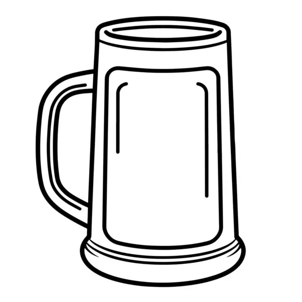 スタイリッシュなビールマグのアウトラインアイコンのベクトルイラスト 醸造所のプロジェクトに最適 — ストックベクタ