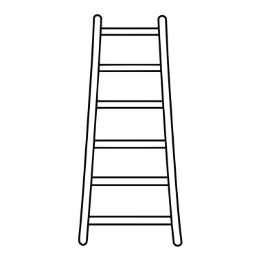 Minimalist bir merdiven ana hatları simgesinin vektör illüstrasyonu, ev geliştirme projeleri için ideal.