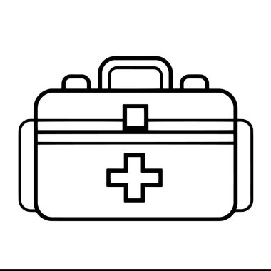 Minimalist bir ilk yardım çantasının vektör illüstrasyonuName.