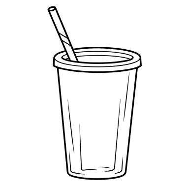 Soda temalı projeler için ideal olan minimalist köpüklü içecek taslak simgesinin vektör illüstrasyonu.