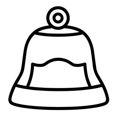 Bir minimalist çan ana hatları simgesinin vektör illüstrasyonu, uyarılar için mükemmel.